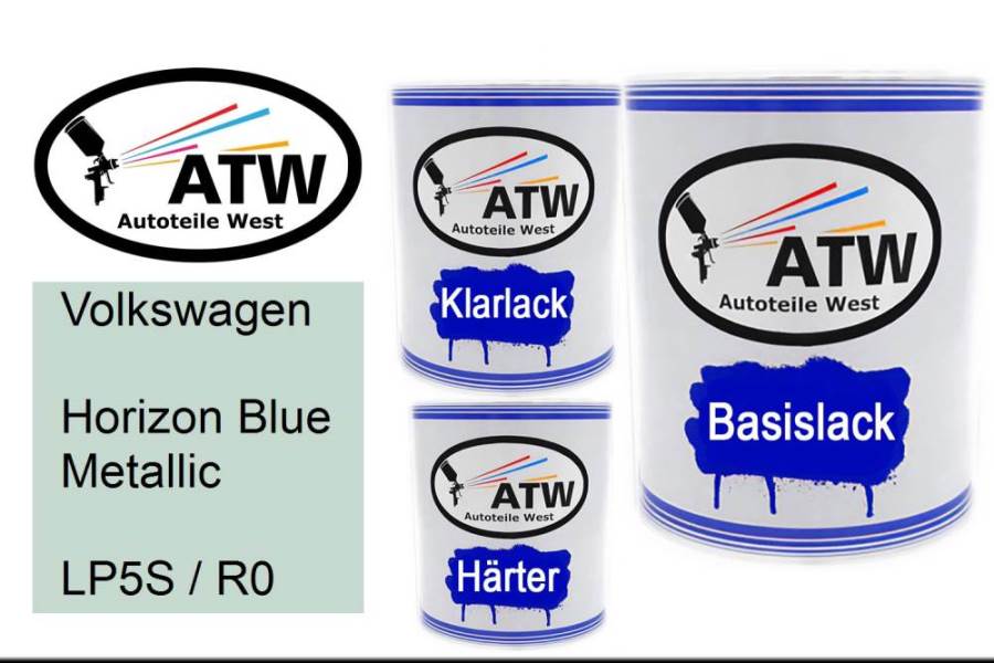 Volkswagen, Horizon Blue Metallic, LP5S / R0: 1L Lackdose + 1L Klarlack + 500ml Härter - Set, von ATW Autoteile West.